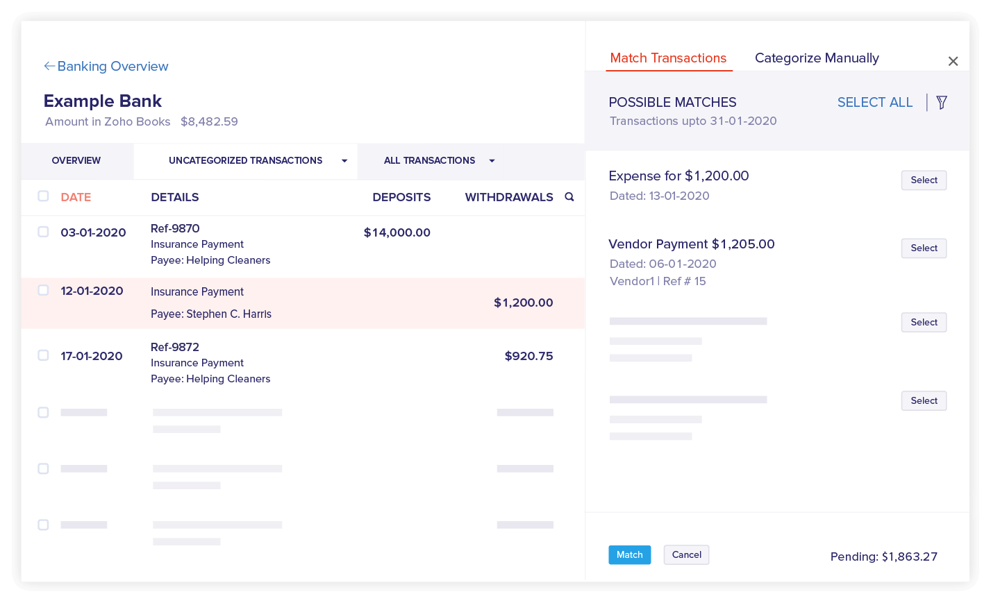 Banking Automation | Online Bookkeeping Program - Zoho Books