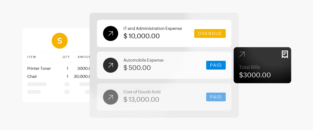 Vendor bills management and expenses tracking with Zoho Books accounting software